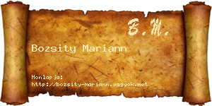 Bozsity Mariann névjegykártya